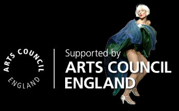 Leif Harmsen, Duckie website, Arts Council England Logo with Miss High Leg Kick